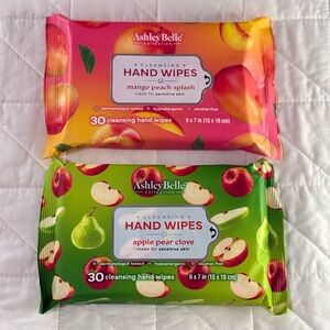New Ashley Belle Hand Wipes Set: Mango Peach & Apple Pear Clove (60 Total)